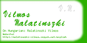 vilmos malatinszki business card